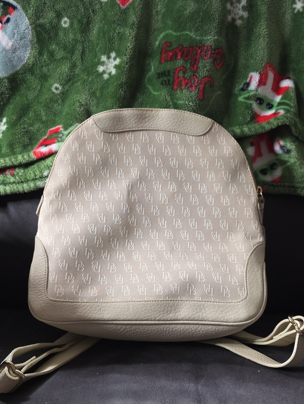 Cream Logo-Print Women's Crossbody Bag